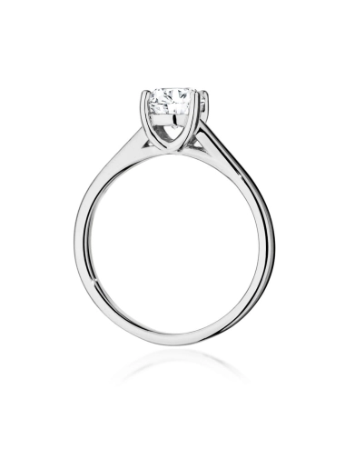Klasikinis balto aukso žiedas su deimantu - Klasikinis Meilės Simbolis (0,70 ct)