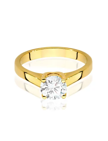 Klasikinis balto aukso žiedas su deimantu - Klasikinis Meilės Simbolis (1,00 ct)