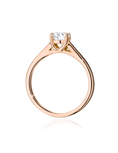 Klasikinis raudono aukso žiedas su deimantu - Klasikinis Meilės Simbolis (1,00 ct)