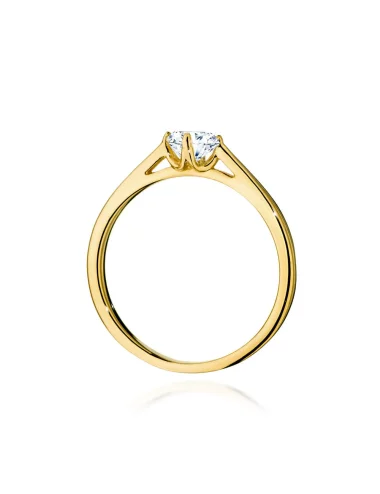 Klasikinis geltono aukso žiedas su deimantu