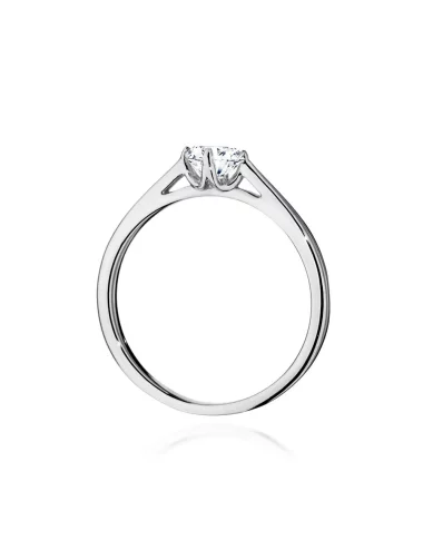 Klasikinis balto aukso žiedas su deimantu