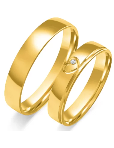 Vestuviniai žiedai - Širdelė (0,01 ct) (4 mm) (pora)