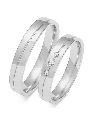 Vestuviniai žiedai - Trys deimantai (4 mm)
