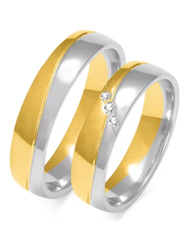 Vestuviniai žiedai - Klasika su deimantais (5 mm)
