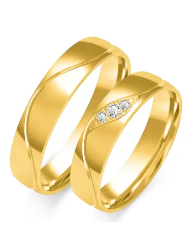 Vestuviniai žiedai - Deimantinės Bangelės (5 mm)
