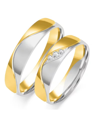 Vestuviniai žiedai - Deimantinės Bangelės (5 mm)