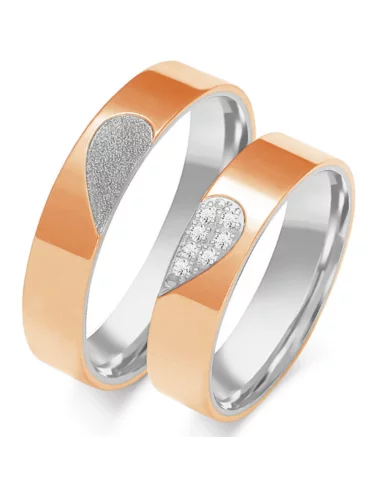 Vestuviniai žiedai - Meilės širdelės (5 mm)