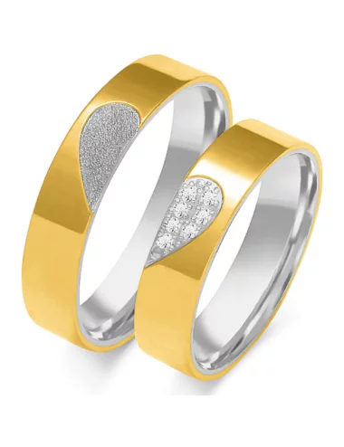 Vestuviniai žiedai - Meilės širdelės (0,07 ct) (5 mm) (pora)_5