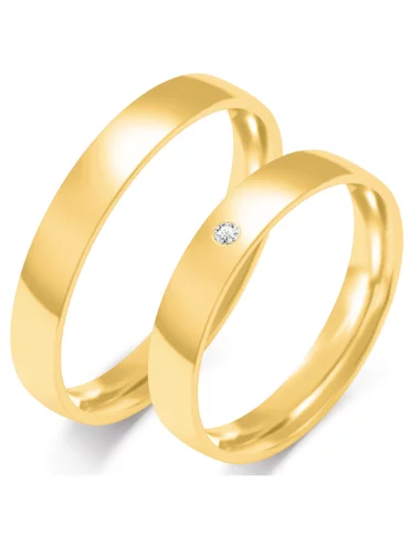 Vestuviniai žiedai - Klasika su deimantu (3.5 mm)