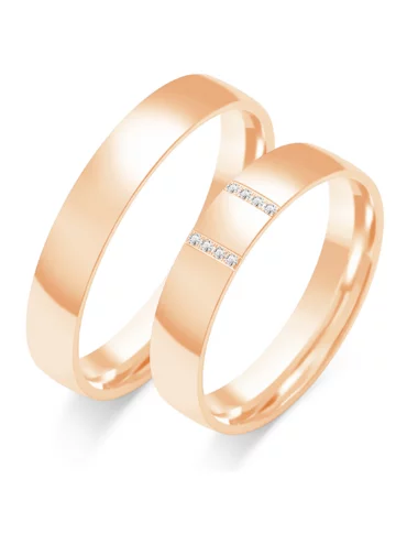 Vestuviniai žiedai - Klasika su deimantais (4 mm)