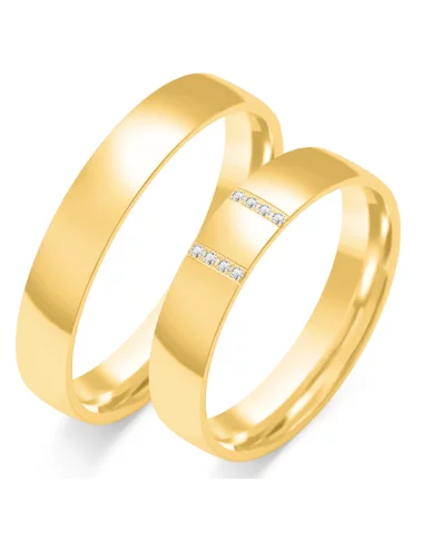 Vestuviniai žiedai - Klasika su deimantais (4 mm)