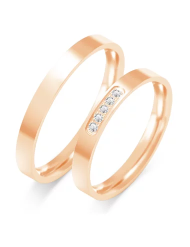 Vestuviniai žiedai - Modernumas su deimantais (2.8 mm)