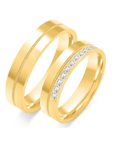 Vestuviniai žiedai - Spalvotas modernumas (5 mm) (0,30 ct) (pora)_3