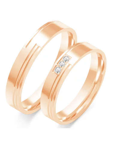 Vestuviniai žiedai - Modernus deimantai (4 mm)
