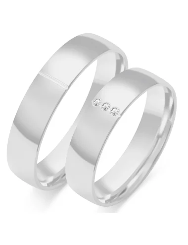 Vestuviniai žiedai - Klasika su deimantais (5 mm)