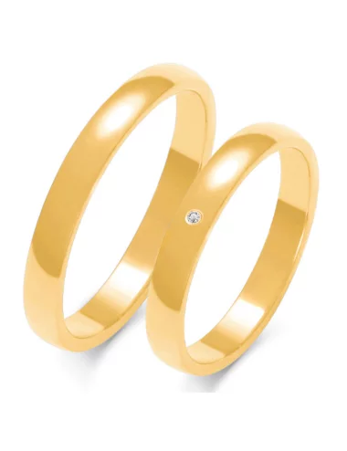 Vestuviniai žiedai - Klasika su deimantu (3 mm)