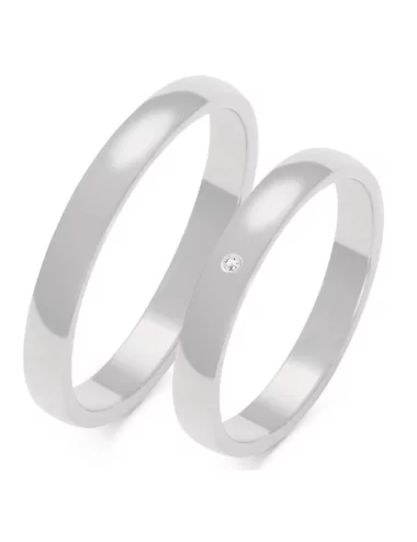 Vestuviniai žiedai - Klasika su deimantu (3 mm)
