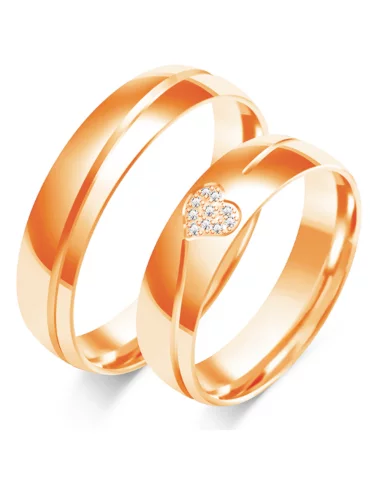 Vestuviniai žiedai - Deimantinė Širdelė (5 mm)