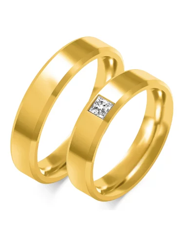 Vestuviniai žiedai su kvadratinių deimantu