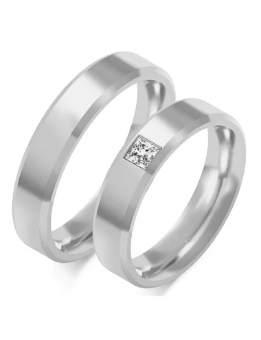 Vestuviniai žiedai su kvadratinių deimantu