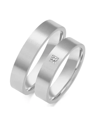 Vestuviniai žiedai su kvadratiniu deimantu (5 mm)