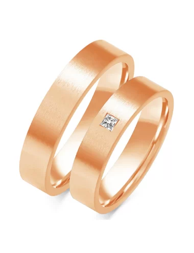 Vestuviniai žiedai su kvadratiniu deimantu (5 mm)