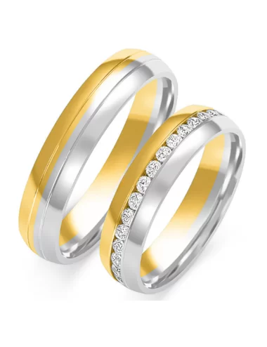 Vestuvinis žiedas su deimantintais aplink visa žiedą