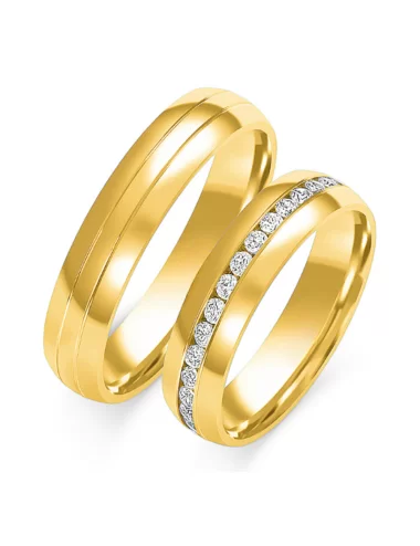Vestuvinis žiedas su deimantintais aplink visa žiedą