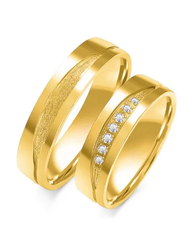 Geltono aukso išskirtinio dizaino vestuviniai žiedai