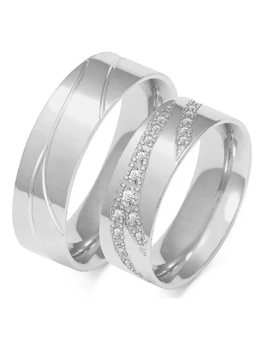 Vestuviniai žiedai - Aukso Spindesys (7 mm) (0,30 ct) (pora)