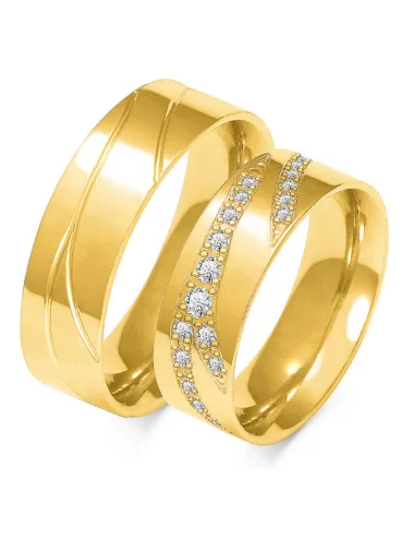 Vestuviniai žiedai - Aukso Spindesys (7 mm) (0,30 ct) (pora)_3