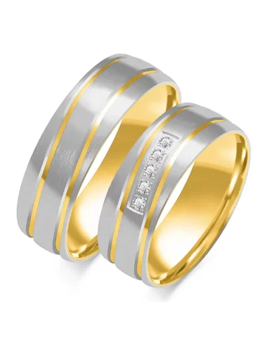 Platūs vestuviniai žiedai su bangų simboliu