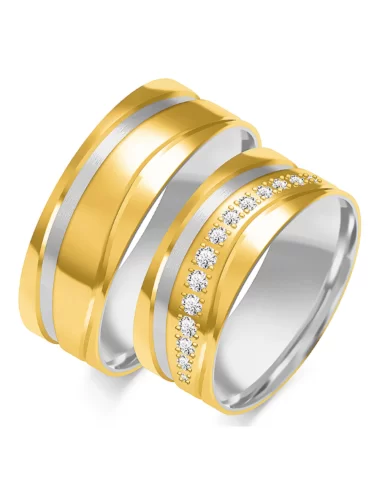 Vestuviniai žiedai - Pasitikėjimo simbolis (8 mm) (0,24 ct) (pora)