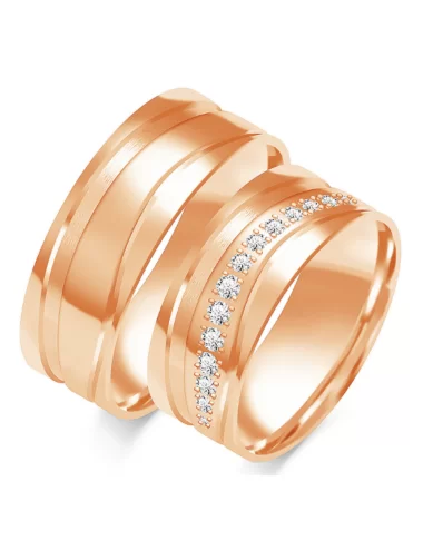 Vestuviniai žiedai - Pasitikėjimo simbolis (8 mm) (0,24 ct) (pora)_1