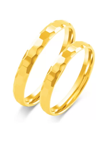 Minimalistiniai vestuviniai žiedai su Medžio raštas