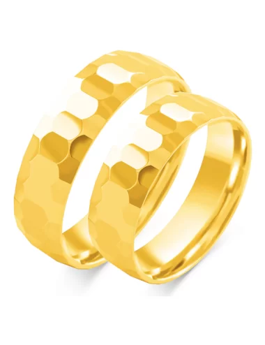 Paltūs balto aukso vestuviniai žiedai Medžio raštas