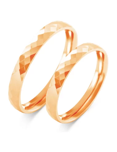 Minimalistiniai vestuviniai žiedai - Rombo raštas