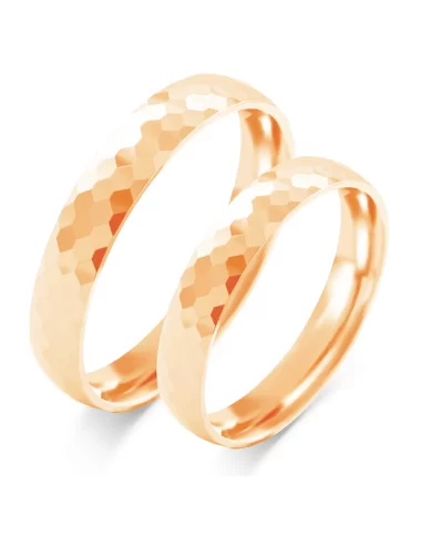 Raudono aukso vestuviniai žiedai - Šviesos simbolis