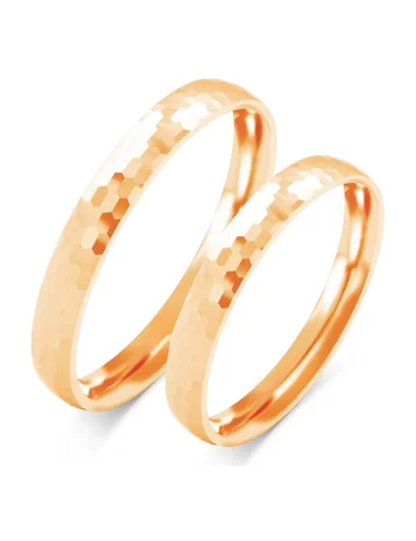Minimalistiniai vestuviniai žiedai - Saulės spindesys. Raudonas Auksas