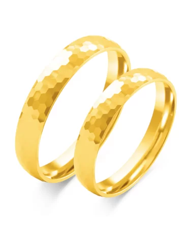 Raudono aukso vestuviniai žiedai - Saulės spindesys