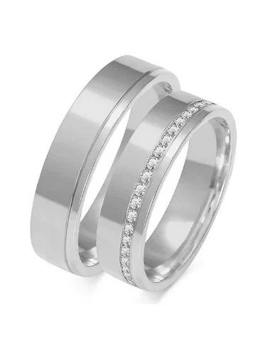 Vestuviniai žiedai - Susivienijimas (5 mm) (0,42 ct) (pora)