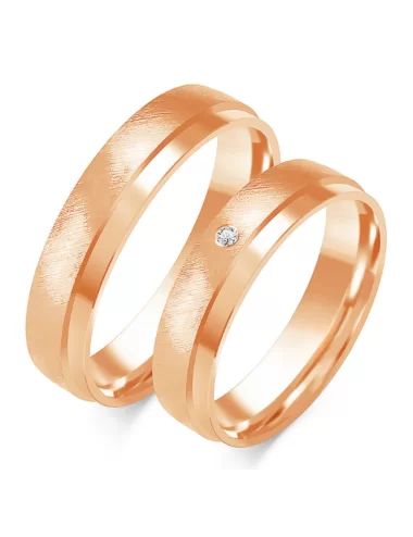 dviejų spalvų vestuviniai žiedai su matinę liniją