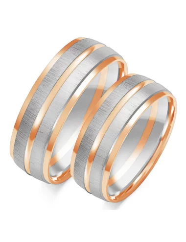 Platūs vestuviniai žiedai - Matiniai (7 mm) (pora)_3