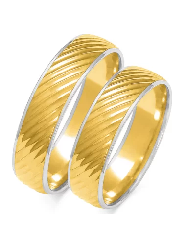 Reljefiniai vestuviniai žiedai baltas auksas