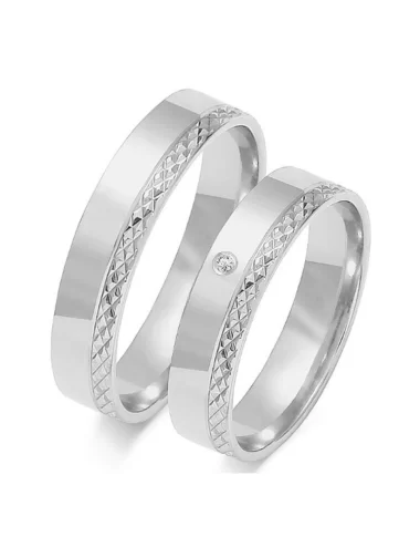 Dvieju aukso spalvu vestuviniai žiedai - Deimantinis graviravimas