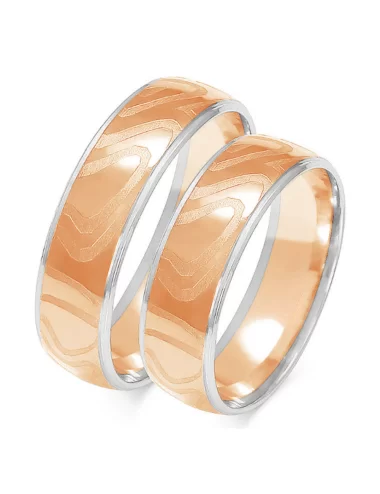 vestuviniai žiedai su faktūrą dviejų aukso spalvų