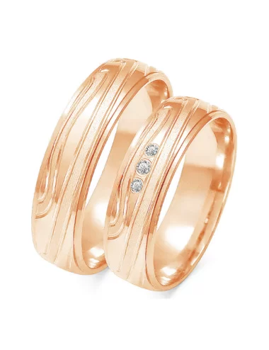 vestuviniai žiedai su faktūrą dviejų aukso spalvų