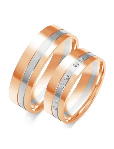 Platūs modernaus dizaino vestuviniai žiedai