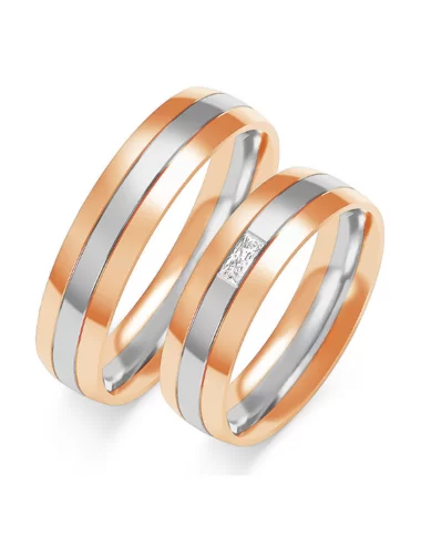 Vestuviniai žiedai - Deimantas baquette