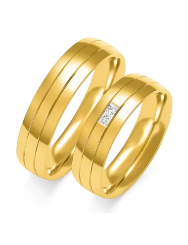 Vestuviniai žiedai - Deimantas baquette